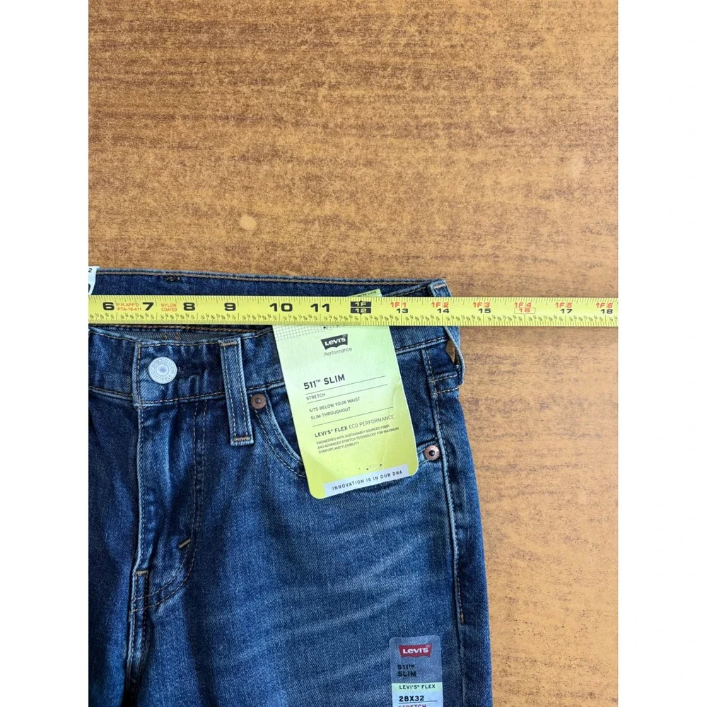 Levis 511‎ Slim Fit Mens Jeans Dark Wash Blue 28x32 New NWT 04511-5656